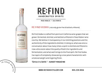 Vodka Product Info Sheet